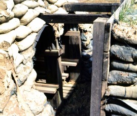 Bunker. Incoming, 7:30AM the first day? First two guys sit down in the entrance. Clueless!