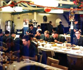 Thanksgiving dinner in a Long Binh Special Troops Army mess hall